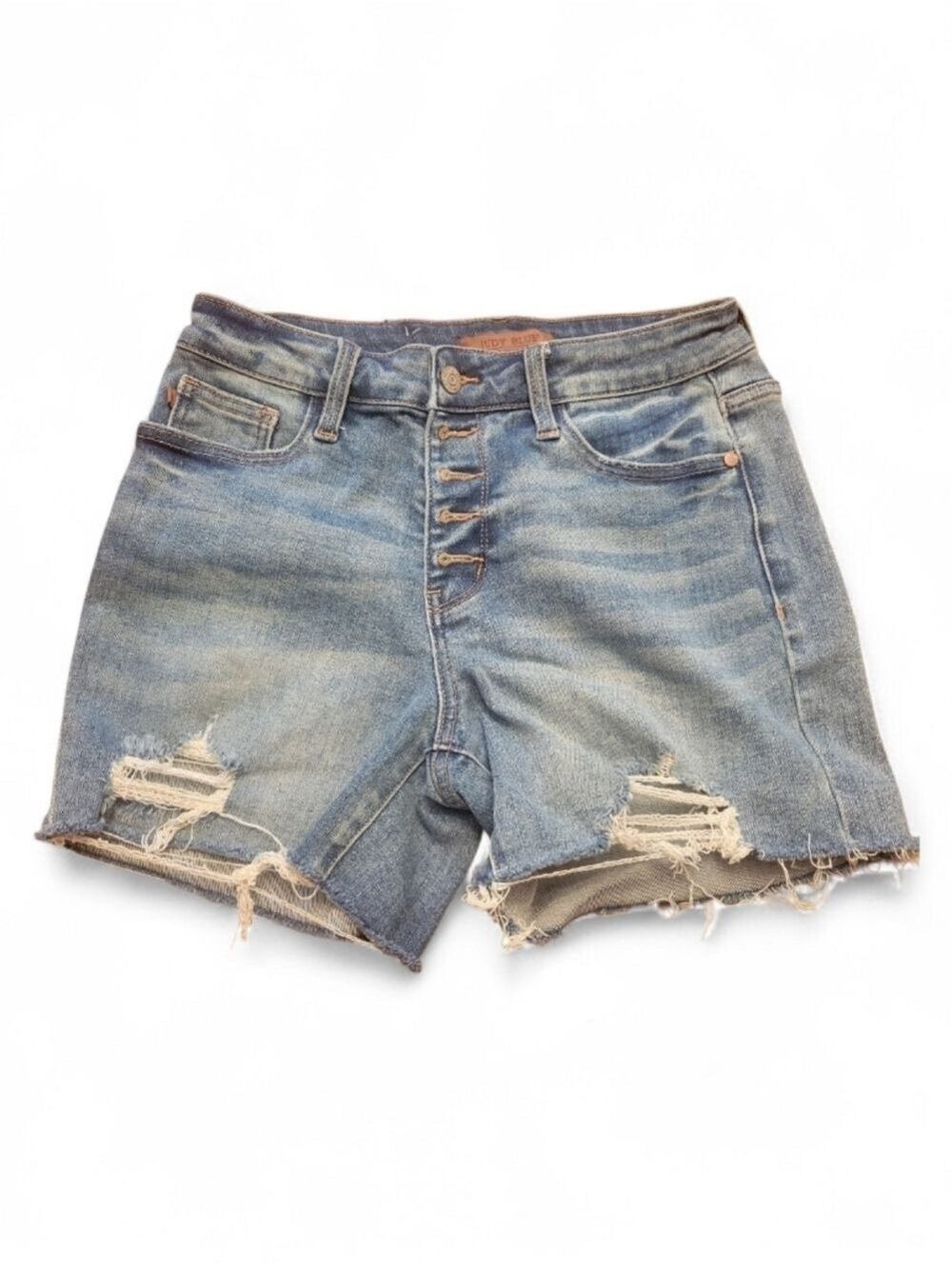 Judy Blue Medium Blue Denim Jeans with Leather Brand Patch